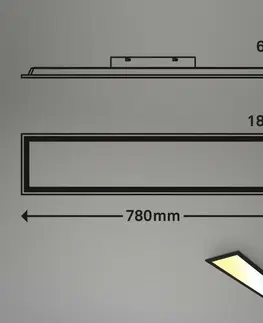 LED stropní svítidla BRILONER CCT panel, 78 cm, dálkový ovladač, LED modul, 24,5W, 2600lm BRILO 7399015