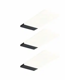 Přisazená nábytková svítidla PAULMANN LED podskříňkové svítidlo Bredo čidlo přiblížení 3ks sada 3x2,5W 80x190mm 230/12V černá