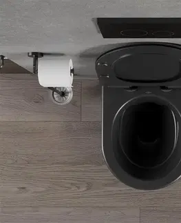 Kompletní WC sady Závěsný WC set MEXEN RICO  36,5 cm s prkénkem černý
