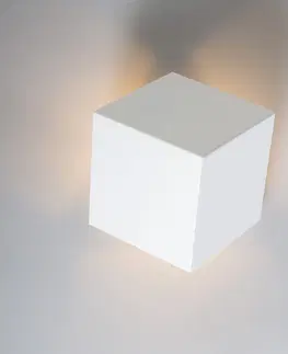 Nastenna svitidla Sada 2 moderních nástěnných svítidel bílá - Cube