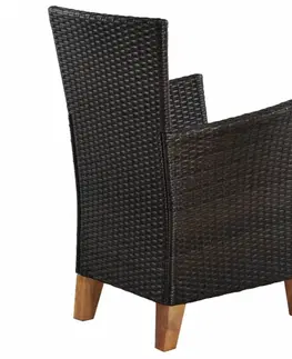 Zahradní křesla a židle Zahradní křesla s poduškami 2 ks polyratan Černá