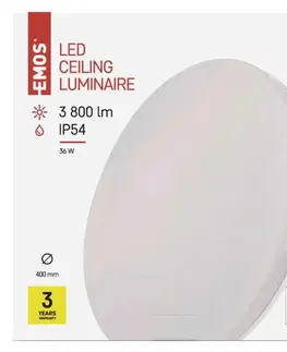 LED stropní svítidla EMOS LED svítidlo TORI 40 cm, 36 W, neutrální bílá, IP54 ZM4325