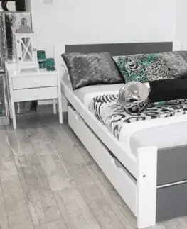 Postele Elvisia Manželská postel LEA s roštem | 160 x 200 cm Barva: Šedá