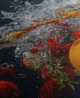 Obrazy jídla a nápoje Obraz pád ovoce do vody
