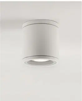 Moderní stropní svítidla NOVA LUCE venkovní stropní svítidlo CERISE bílý litý hliník a skleněný difuzor GU10 1x7W IP54 220-240V bez žárovky 9040061