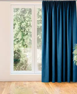 Záclony HOMEDE Závěs MILANA klasická transparentní dračí páska 5 cm indigo, velikost 220x175