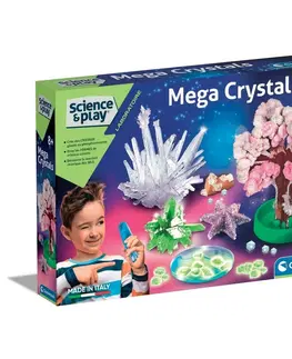 Dřevěné hračky Clementoni SCIENCE - MEGA Fluo krystaly
