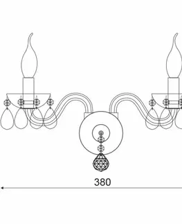 Designová nástěnná svítidla ACA Lighting Crystal nástěnné svítidlo BLK82042WWC