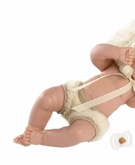 Hračky panenky LLORENS - 63203 NEW BORN CHLAPEK - spící realistická panenka s celovinylovým tělem