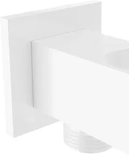 Sprchy a sprchové panely MEXEN Držák sprchy Cube, pevný, s vyústěním, bílá 79300-20