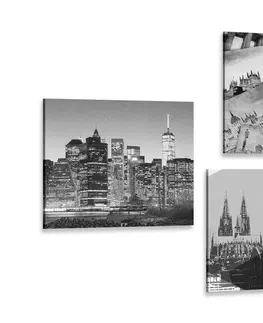 Sestavy obrazů Set obrazů města v zajímavém provedení