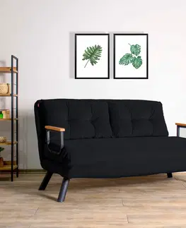 Pohovky a gauče Pohovka dvoumístná rozkládací SANDO  černá