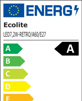 LED žárovky Ecolite LED zdroj E27 A60 7.2W 3000K 1520lm LED7.2W-RETRO/A60/E27
