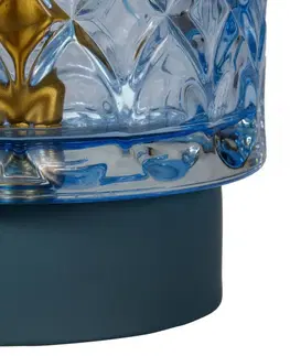 Vnitřní dekorativní svítidla Pauleen Pauleen Chic Glamour E14 LED baterie modrá kov