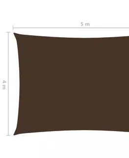 Stínící textilie Stínící plachta obdélníková 4 x 5 m oxfordská látka Dekorhome Hnědá