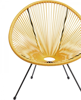 Židle s výpletem KARE Design Žluté křeslo Acapulco