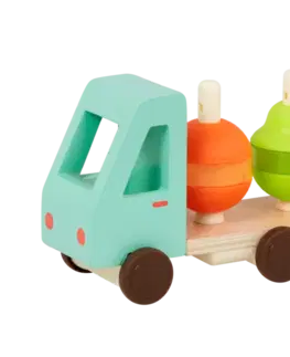 Hračky B-TOYS - Náklaďák dřevěný Stack & Roll Fruit Truck