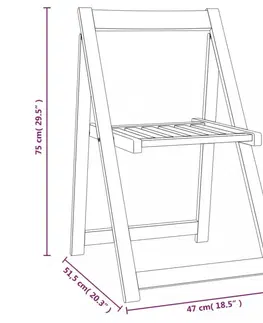 Zahradní křesla a židle Skládací zahradní židle 8 ks Dekorhome
