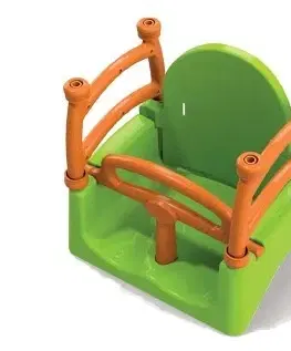 Hračky na zahradu DOLONI - dětská houpačka 3 v 1 zelenooranžovém