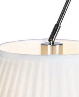 Zavesna svitidla Závěsná lampa se skládanými odstíny krémová 35 cm - ocel Blitz II