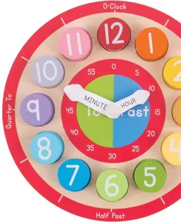 Živé a vzdělávací sady Bigjigs Toys Dřevěné edukativní hodiny CLOCK 