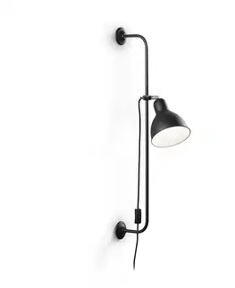 Industriální nástěnná svítidla Nástěnná lampa Ideal Lux Shower AP1 nero 179643 černá