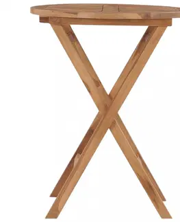 Zahradní stolky Skládací zahradní stolek 60 cm teakové dřevo Dekorhome
