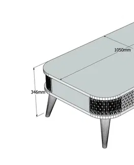 Konferenční stolky Sofahouse Designový konferenční stolek Baina 105 cm bílý