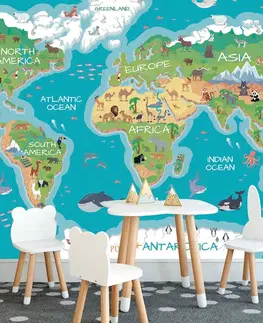 Tapety mapy Tapeta zeměpisná mapa světa pro děti