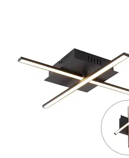 Nastenna svitidla Moderní stropní svítidlo černé včetně LED třístupňového stmívatelného - Cruz