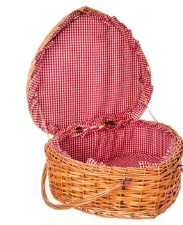 Chladící tašky a boxy Orion Proutěný piknikový koš Srdce, 45 x 42 x 20 cm 