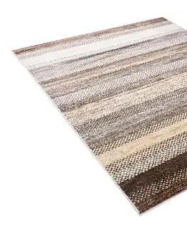 Moderní koberce Moderní koberec s pruhy v hnědých odstínech