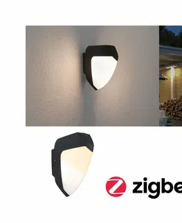 Chytré osvětlení PAULMANN LED venkovní nástěnné svítidlo Smart Home Zigbee Ikosea neláká hmyz IP44 50x203mm CCT 4,4W 230V antracit umělá hmota