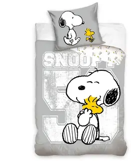 Povlečení CARBOTEX Dětské povlečení Snoopy a Woodstock, 140 x 200, 70 x 90 cm