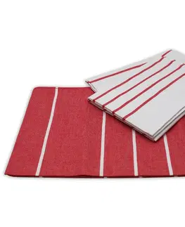 Utěrky Trade Concept Kuchyňská utěrka z egyptské bavlny Červené pruhy, 50 x 70 cm, sada 3 ks