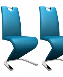 Židle Jídelní židle 2 ks umělá kůže / chrom Dekorhome Hnědá