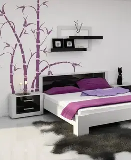 Ložnice Viki ARTBm Manželská postel VIKI 10 | s roštem Barva: Bílá / bílý lesk