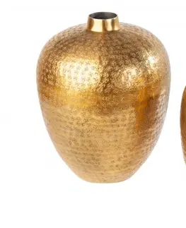 Luxusní a designové vázy a láhve Estila Orientální vázy Retrivee se zlatým tepaným povrchem 33cm