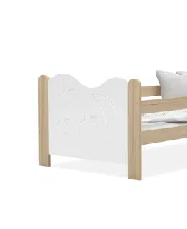 Dětské pokoje Expedo Dětská postel  MICKEY P1 + matrace + rošt ZDARMA, 160x80, borovice/bílá