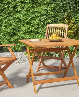 Zahradní stolky Skládací zahradní stůl 90 x 90 x 75 cm masivní akáciové dřevo