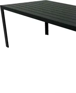 Zahradní stolky Kontrast Zahradní kovový stůl ALLEN 205 x 90 x 74 cm černý