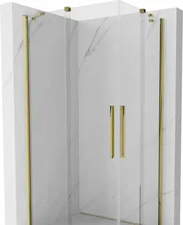 Sprchové kouty MEXEN/S Velar Duo čtvercový sprchový kout 100 x 90, transparent, zlatá 871-100-090-02-50