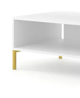Konferenční stolky ARTBm Konferenční stolek WAVE Provedení: Bílý mat / zlaté nohy
