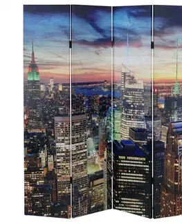 Paravány Designový LED paraván NEW YORK 200x180 cm (5-dílný)