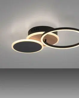 LED stropní svítidla LEUCHTEN DIREKT is JUST LIGHT LED stropní svítidlo kruhové černá s dekorem dřeva nastavitelné moderní 3000K LD 14116-78