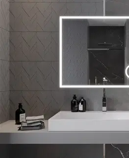 Koupelnová zrcadla MEXEN Kala zrcadlo s osvětlením s kosmetickým zrcátkem 100 x 80 cm, LED 600 9820-100-080-611-00