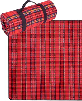 Piknikové deky Červená pikniková deka 130 x 150 cm