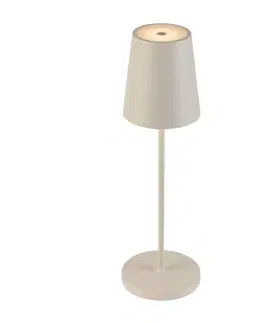 LED stolní lampy BIG WHITE (SLV) VINOLINA TWO stolní svítidlo, aku, IP65, 2200/2700/3000 K, TOUCH, béžová 1007697
