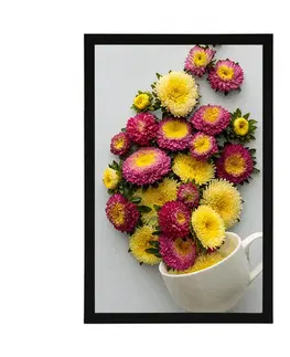 Vázy Plakát šálek plný květin