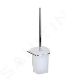 WC štětky Kielle Vega WC štětka nástěnná s držákem, matné sklo/chrom 40518000